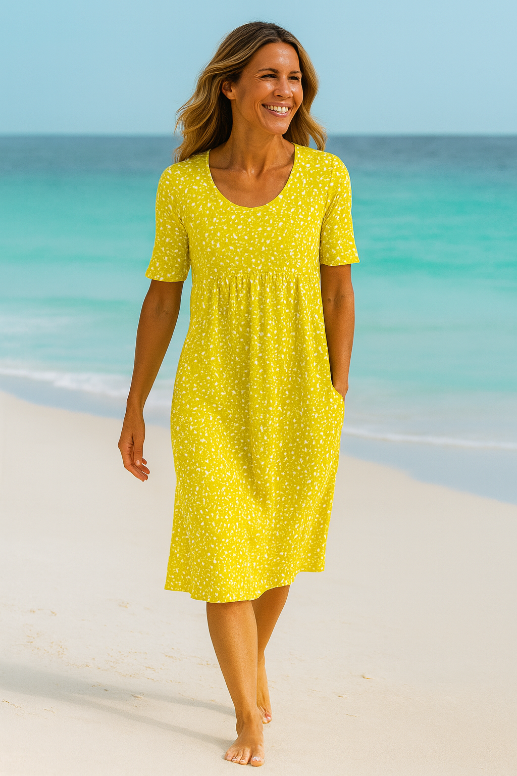 Maribelle | Vestido Midi Floral Sem Esforço - Cobre os braços superiores e a barriga