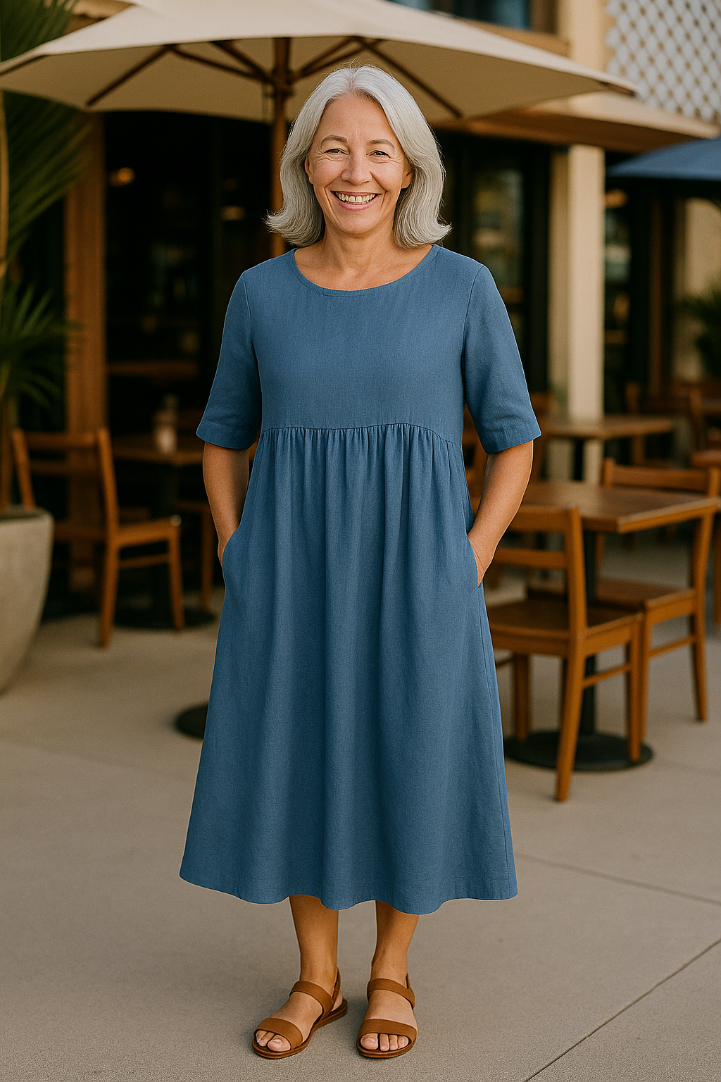Anora | Vestido de Algodão com Bolsos que Valoriza