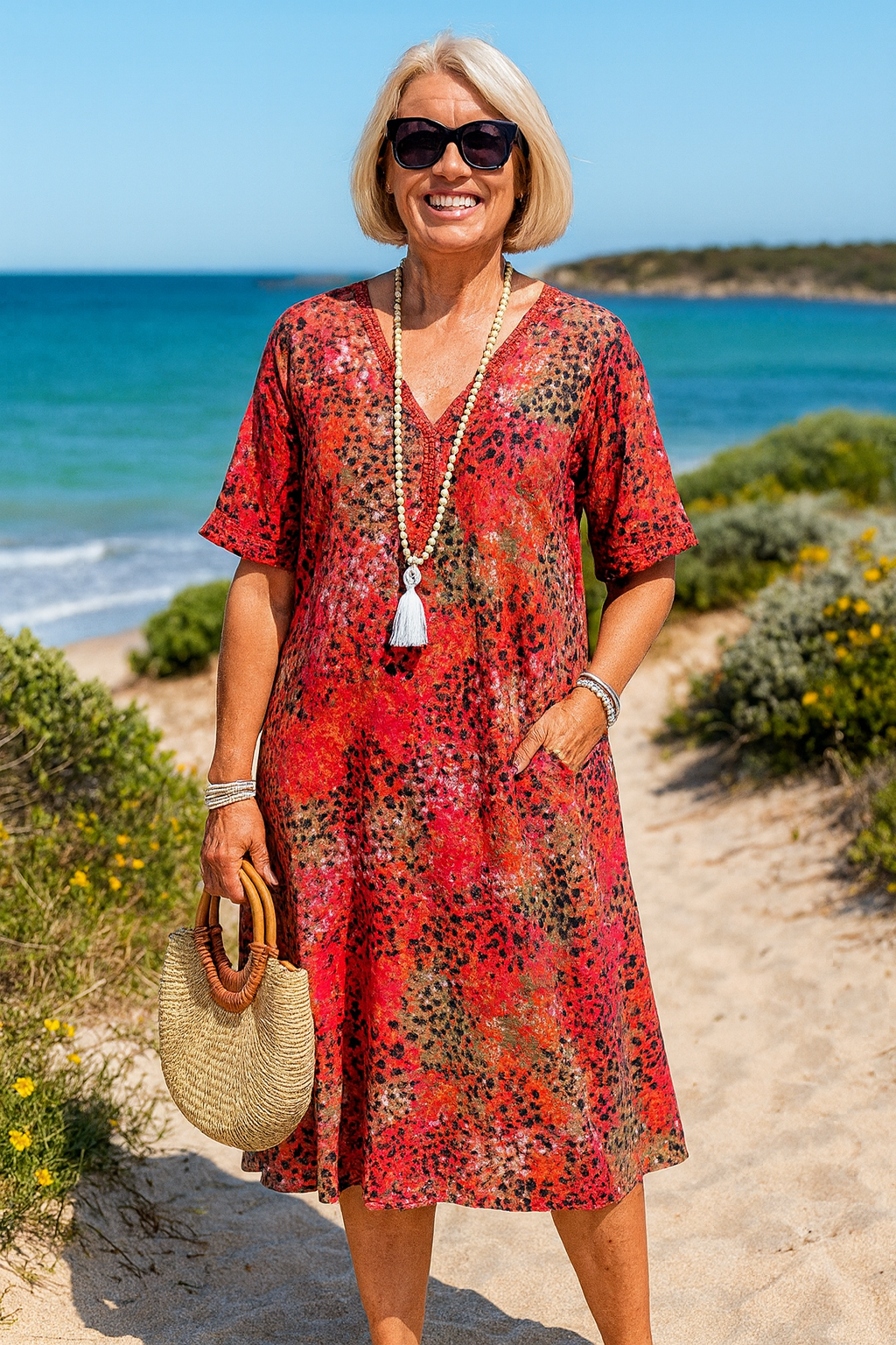 Mary | Vestido Midi Elegante - Disfarça a Barriga