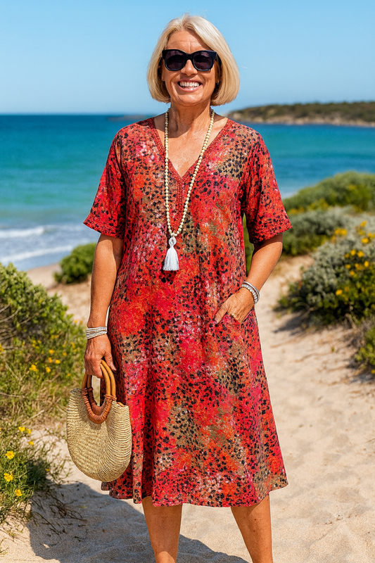 Mary | Vestido Midi Elegante - Disfarça a Barriga