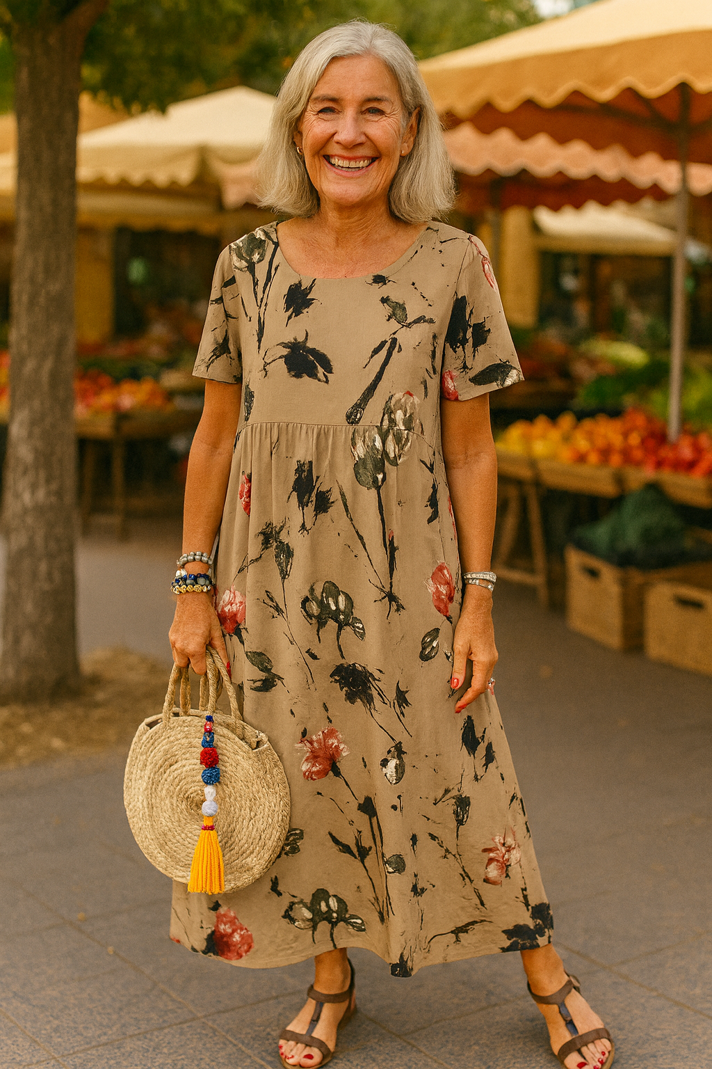 Lucie | Vestido Maxi Floral Vintage - Leve, Lisonjeiro e Elegantemente Descomplicado