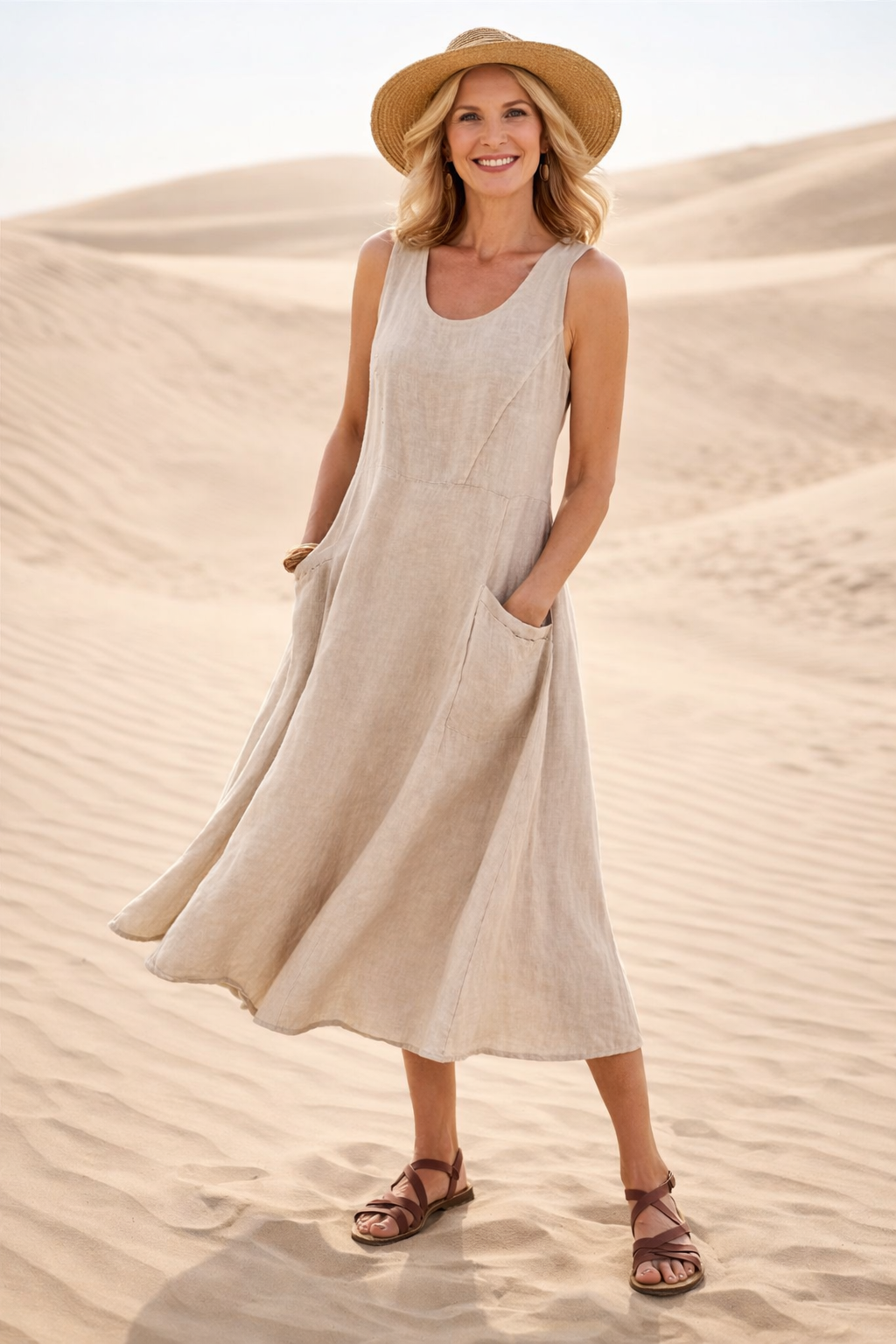 Luna | Vestido Midi A-Line Confortável