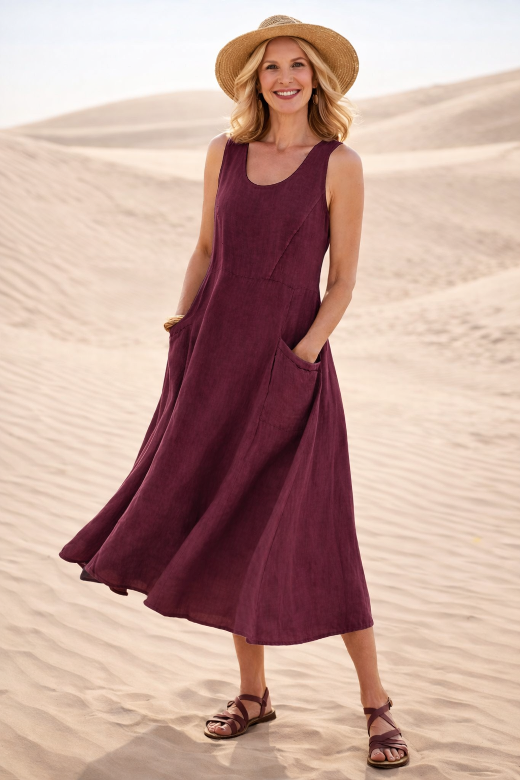 Luna | Vestido Midi A-Line Confortável