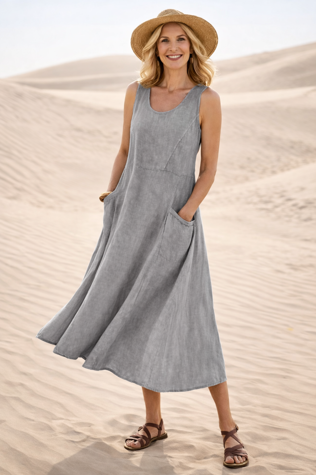 Luna | Vestido Midi A-Line Confortável