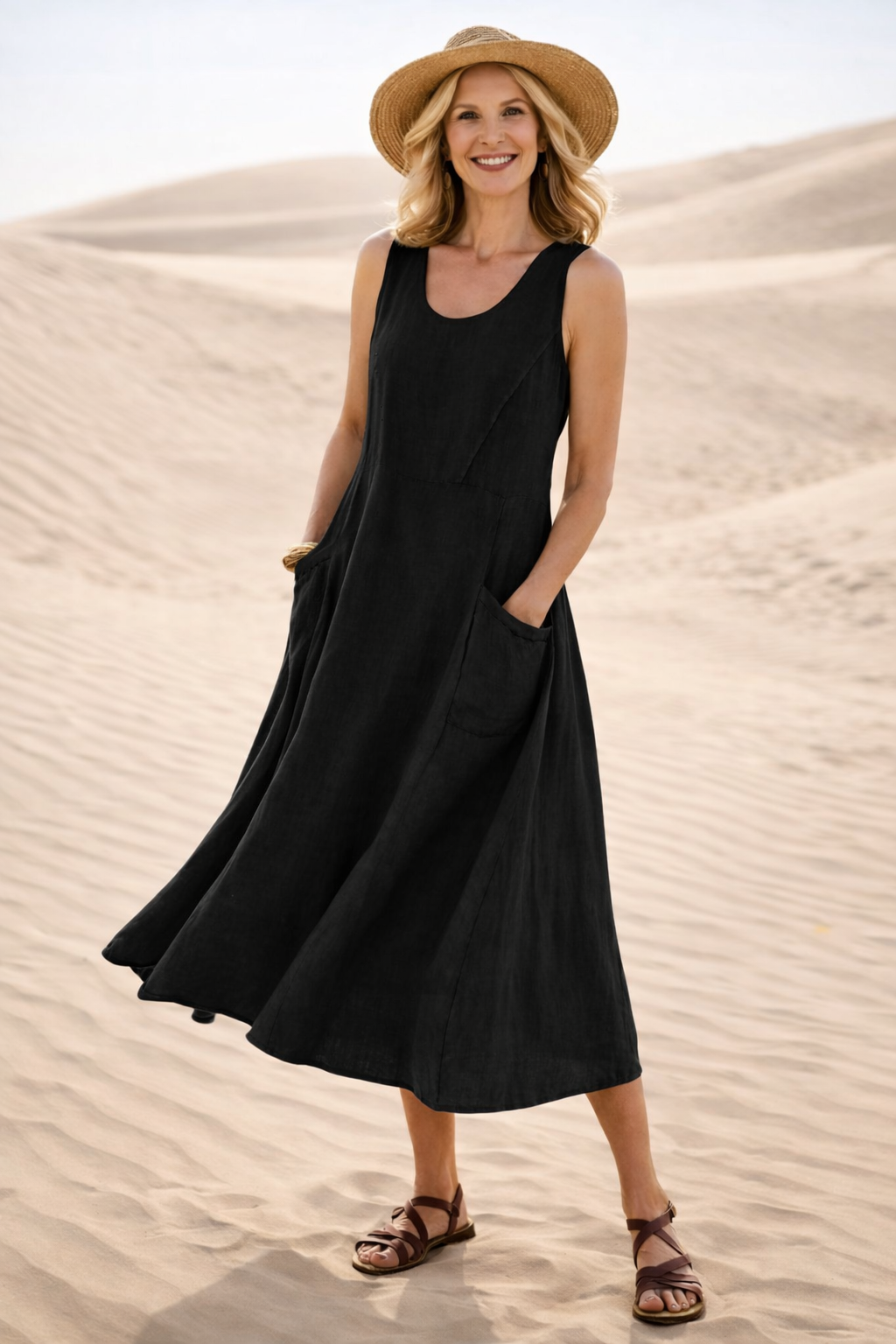 Luna | Vestido Midi A-Line Confortável