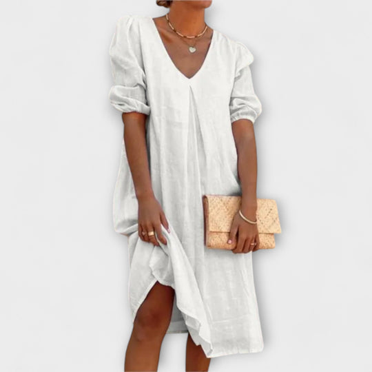 Fanny - Vestido de verão elegante com detalhes em crochê