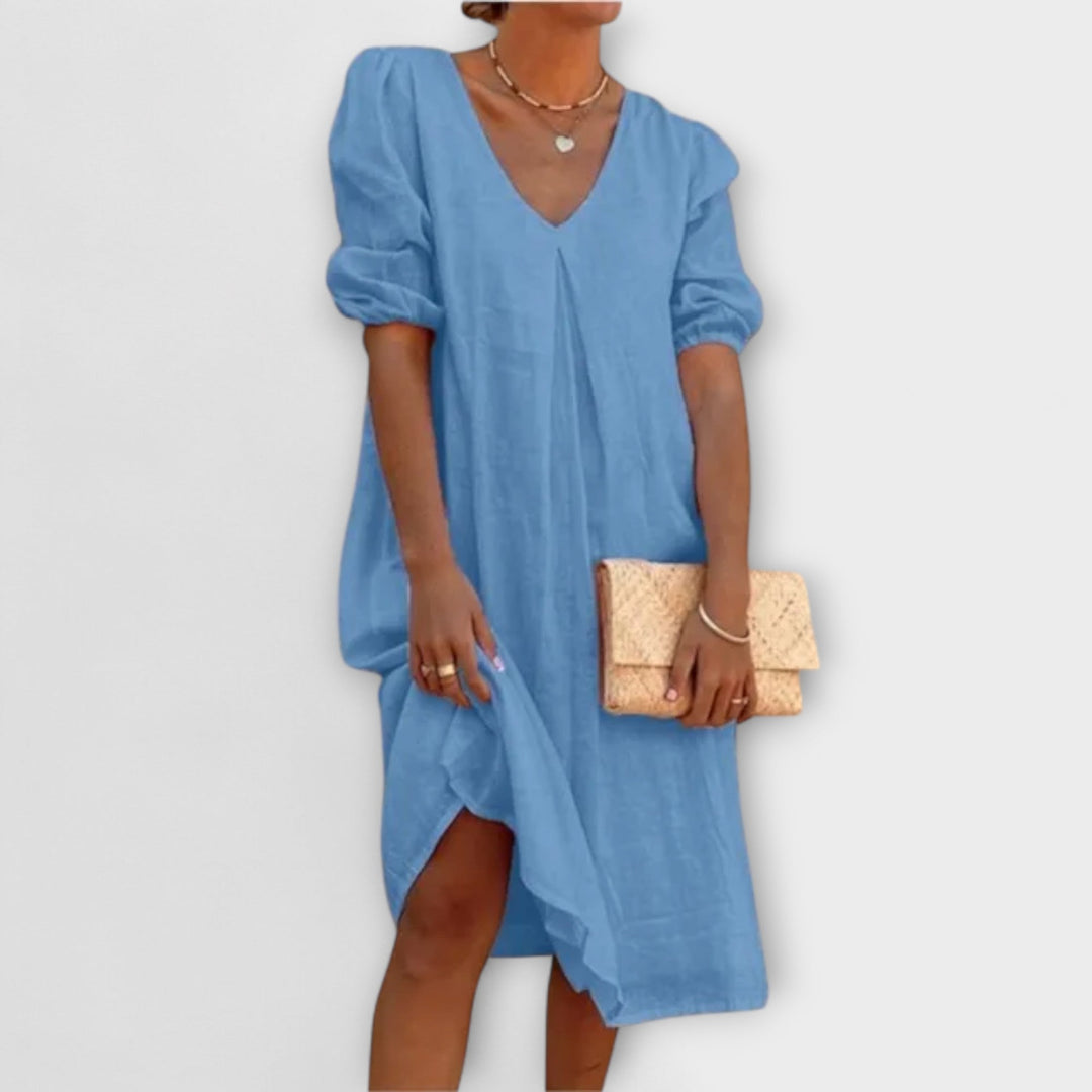 Fanny - Vestido de verão elegante com detalhes em crochê
