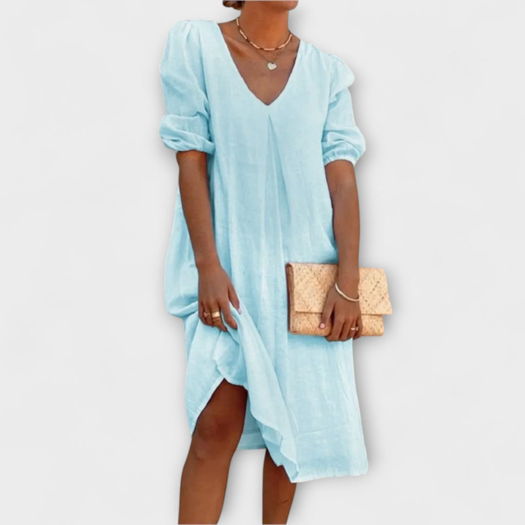Fanny - Vestido de verão elegante com detalhes em crochê