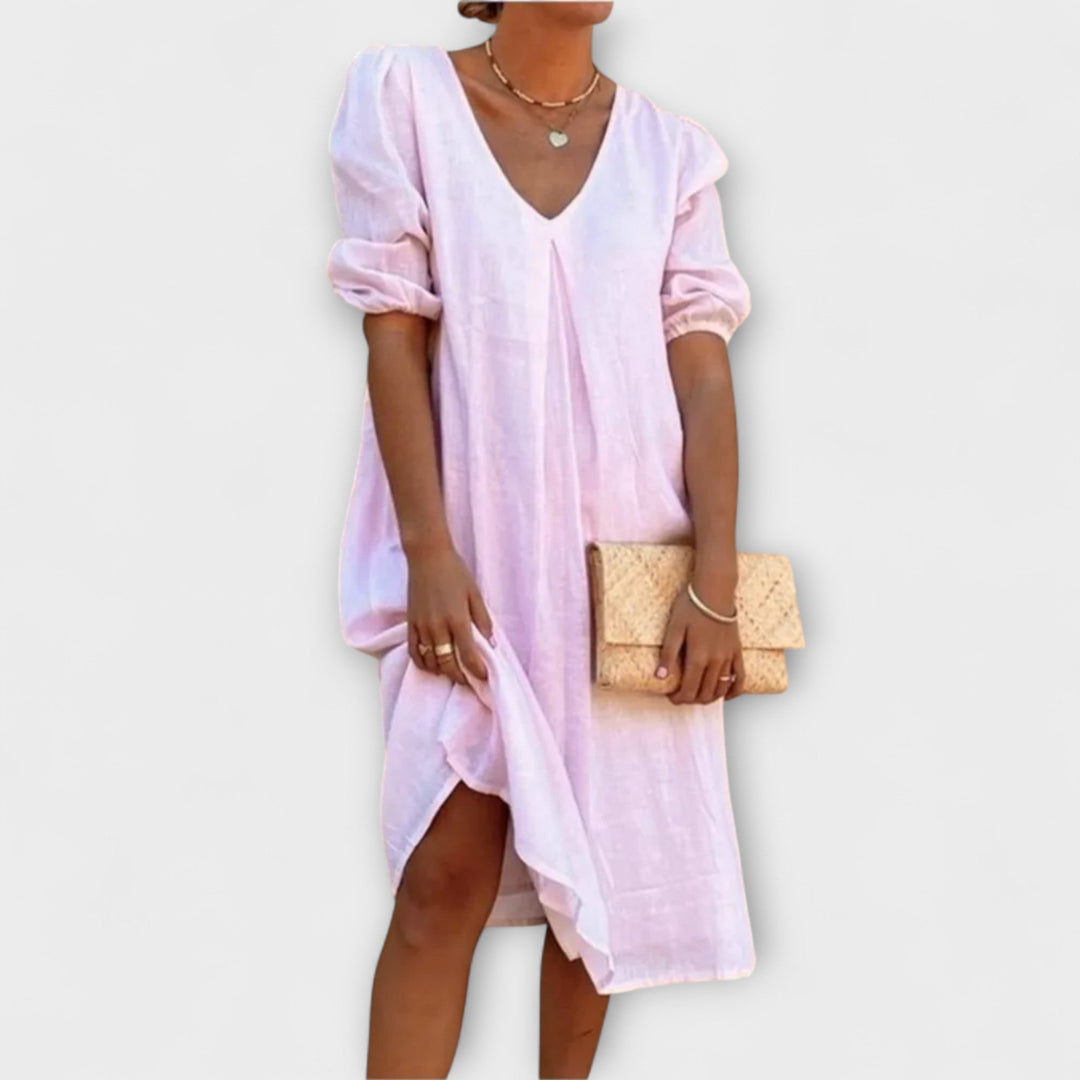 Fanny - Vestido de verão elegante com detalhes em crochê