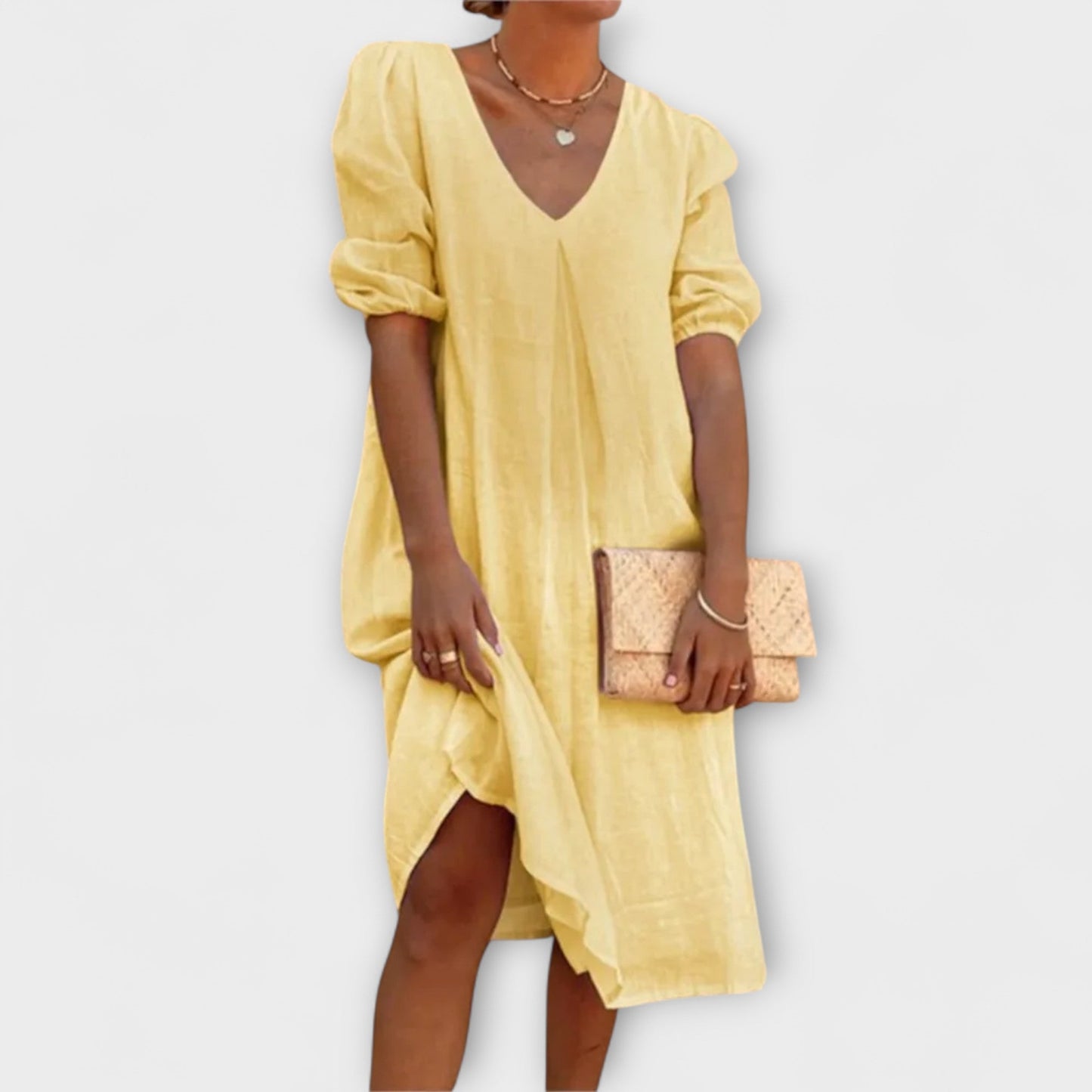 Fanny - Vestido de verão elegante com detalhes em crochê