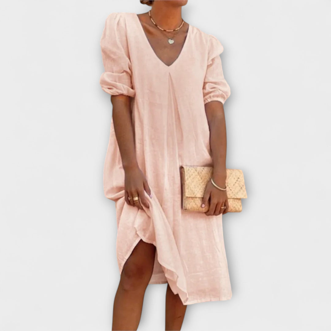 Fanny - Vestido de verão elegante com detalhes em crochê