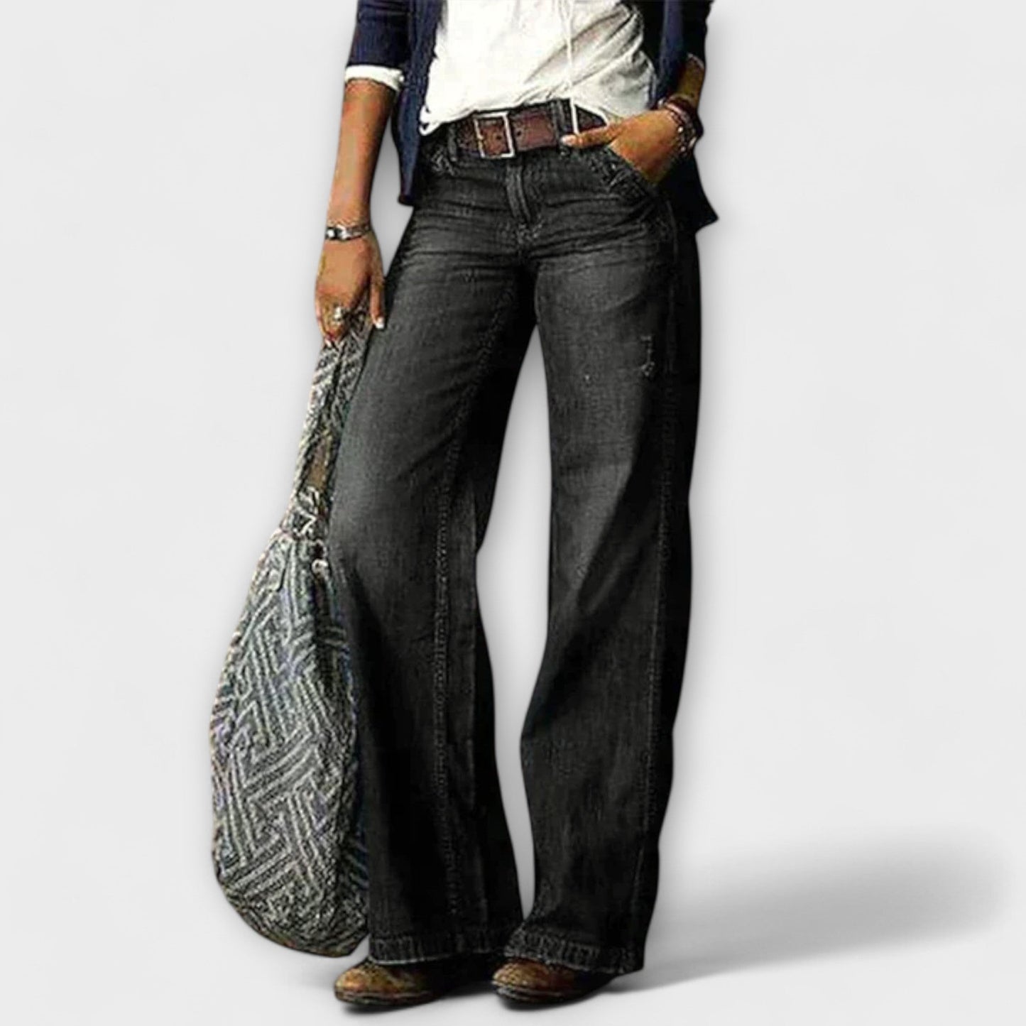 Cess - Calça Jeans com Pernas Largas