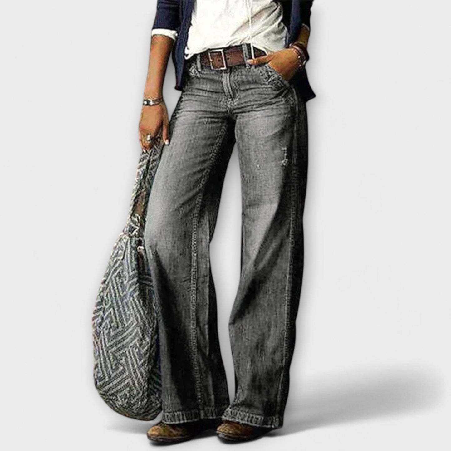 Cess - Calça Jeans com Pernas Largas