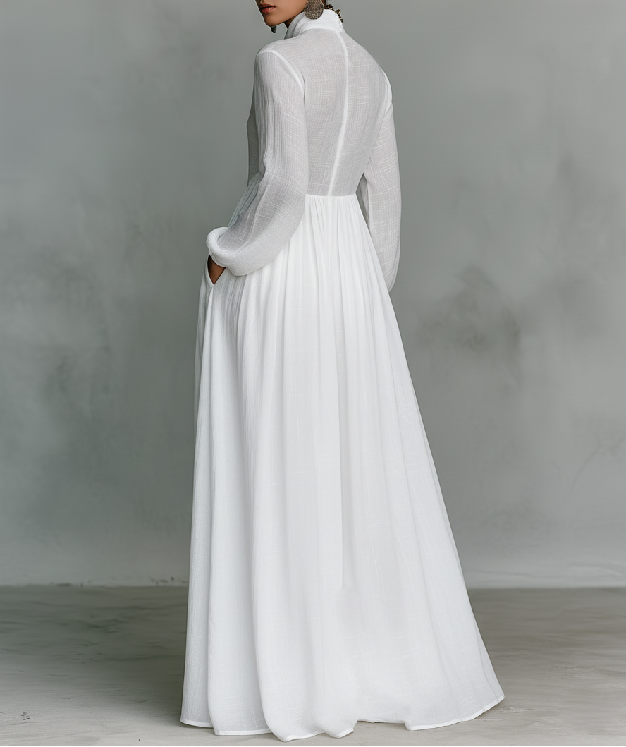 Serena | Vestido Maxi com Botões Frontais Fluidos