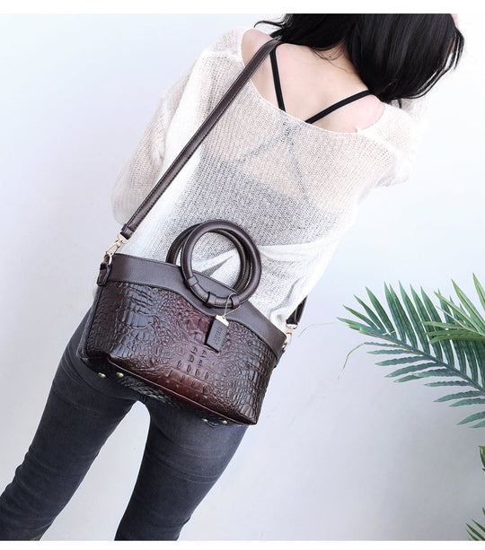Frances - Bolsa de Ombro de Couro Clássica Heritage