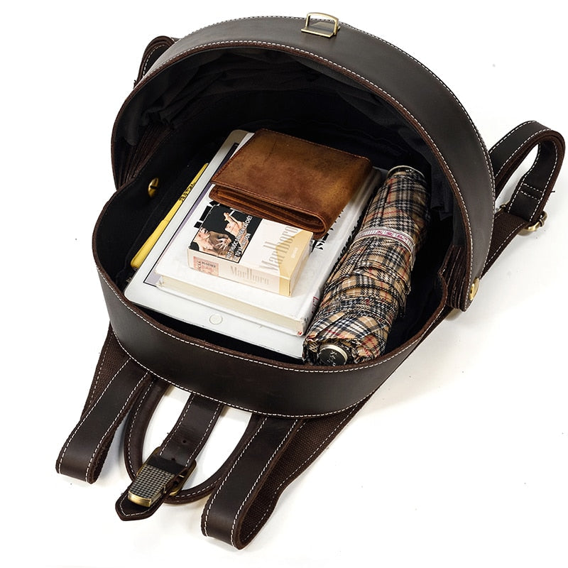 Mochila de Couro Estilo Besouro para Mulheres
