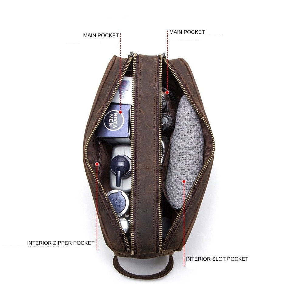Necessaire de Couro Crazy Horse