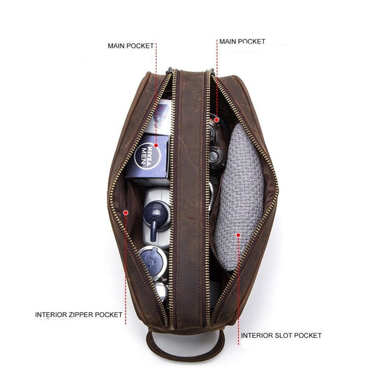 Necessaire de Couro Crazy Horse