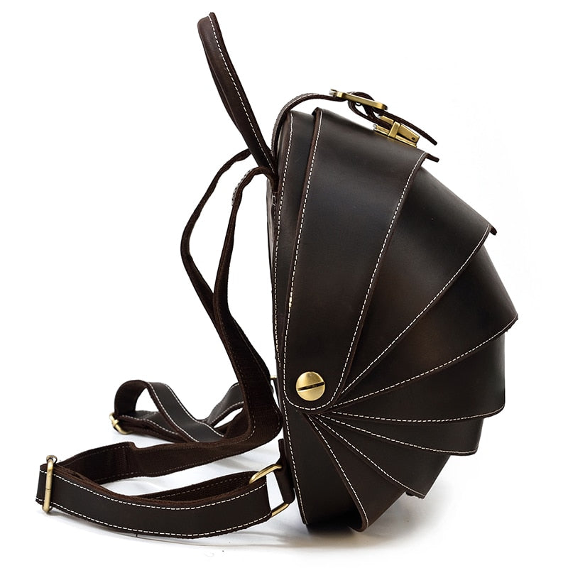 Mochila de Couro Estilo Besouro para Mulheres