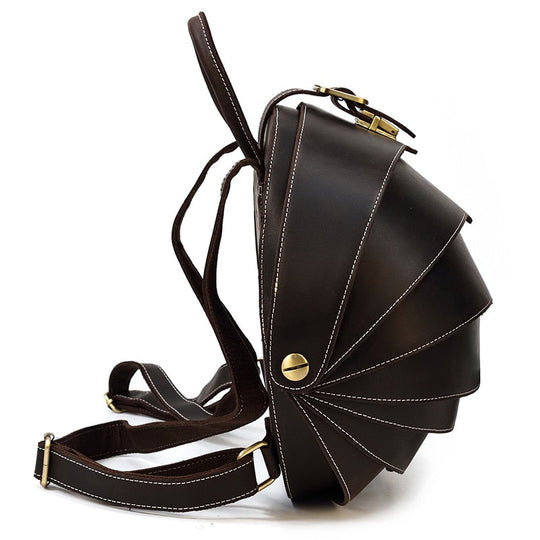 Mochila de Couro Estilo Besouro para Mulheres