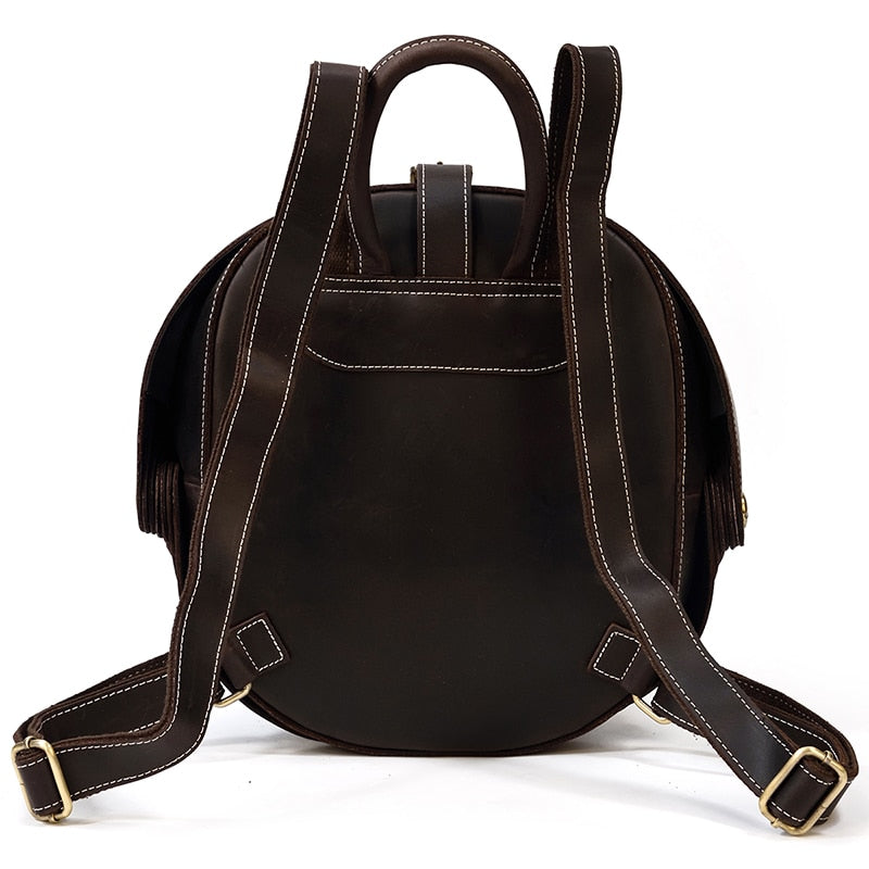Mochila de Couro Estilo Besouro para Mulheres