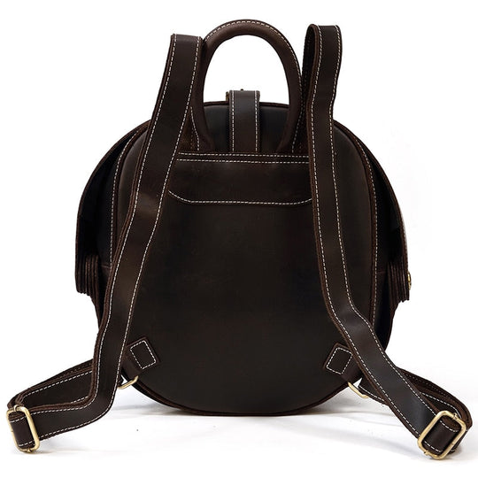 Mochila de Couro Estilo Besouro para Mulheres