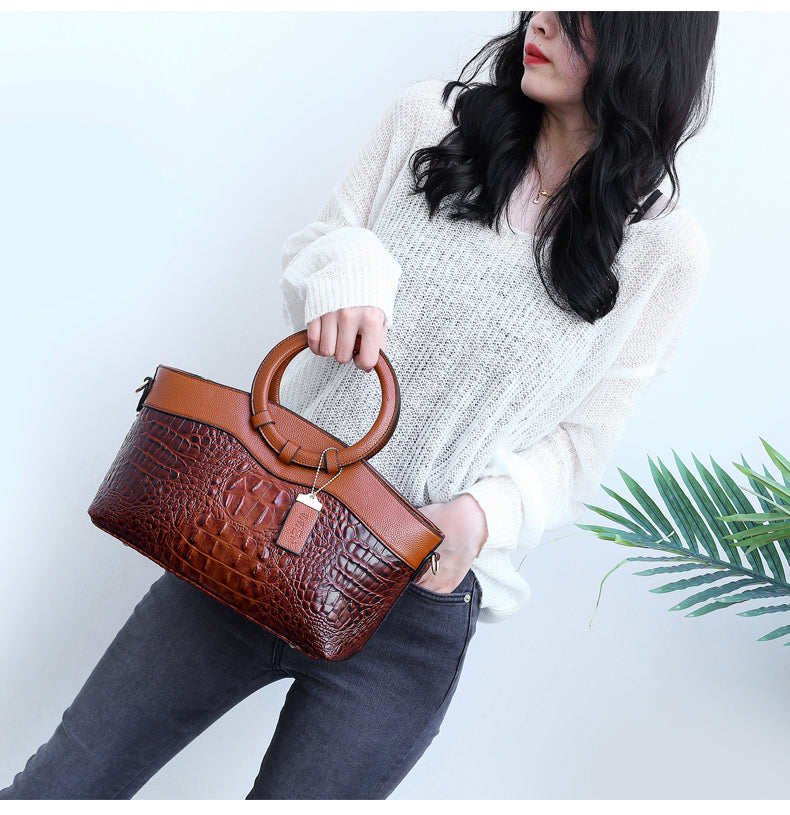 Frances - Bolsa de Ombro de Couro Clássica Heritage