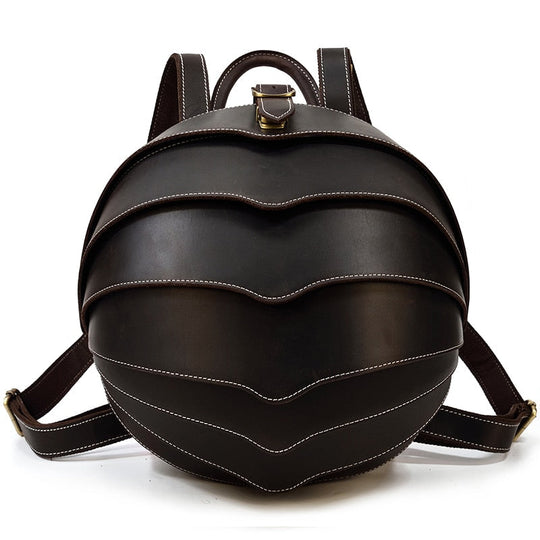 Mochila de Couro Estilo Besouro para Mulheres