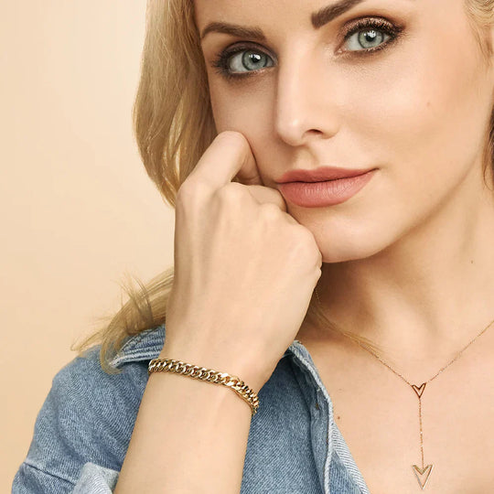 Pulseira Cubana de Ouro Antigo