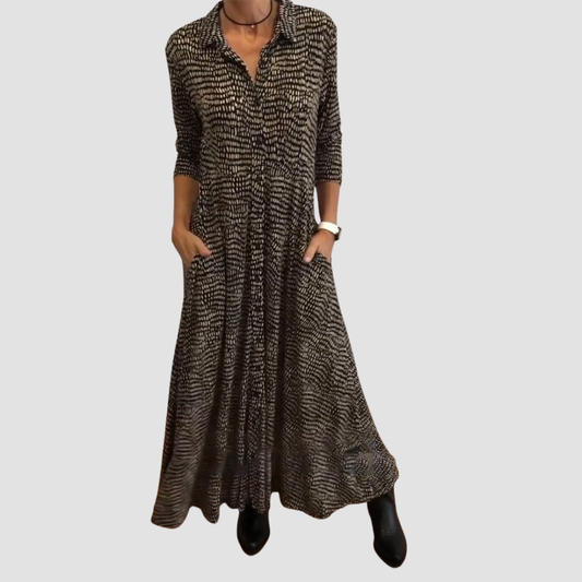 Pamela | Vestido Maxi Camisa Fluido