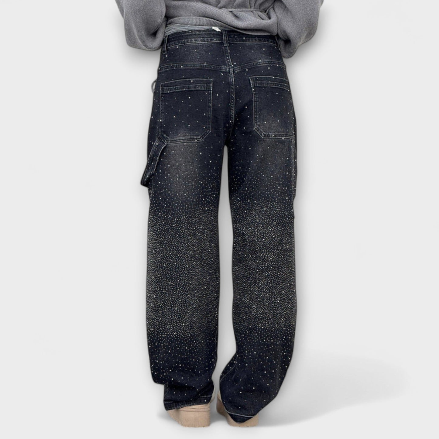 Fable - Jeans Denim Brilho no Estilo Balloon Carpenter
