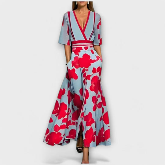 Elise - Vestido tubinho elegante com estampa floral
