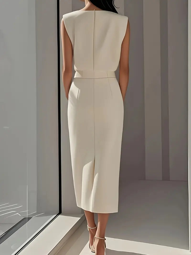 Yasmin – Vestido Midi com Fenda Lateral