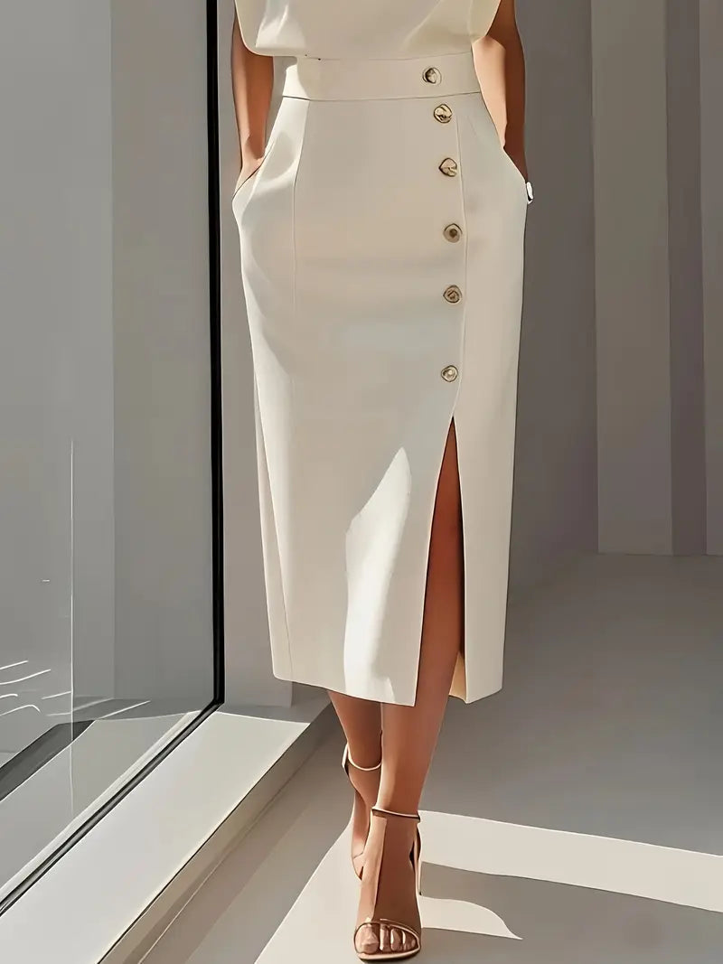 Yasmin – Vestido Midi com Fenda Lateral