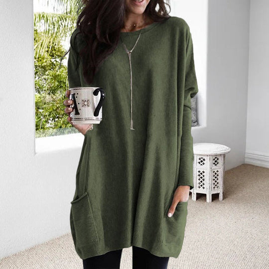 Nerissa™ | Tunica Relaxada com Bolso e Elegante Cobertura para a Barriga