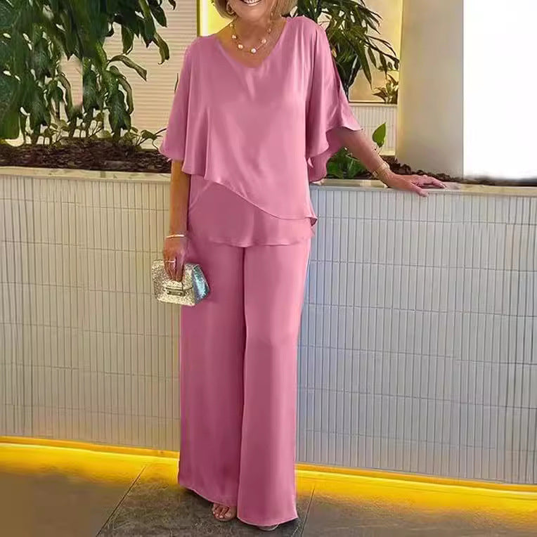 Martha - Conjunto confortável com pernas largas