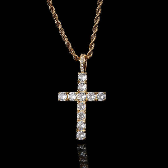 Colar Cruz Clássico Elegante em Ouro