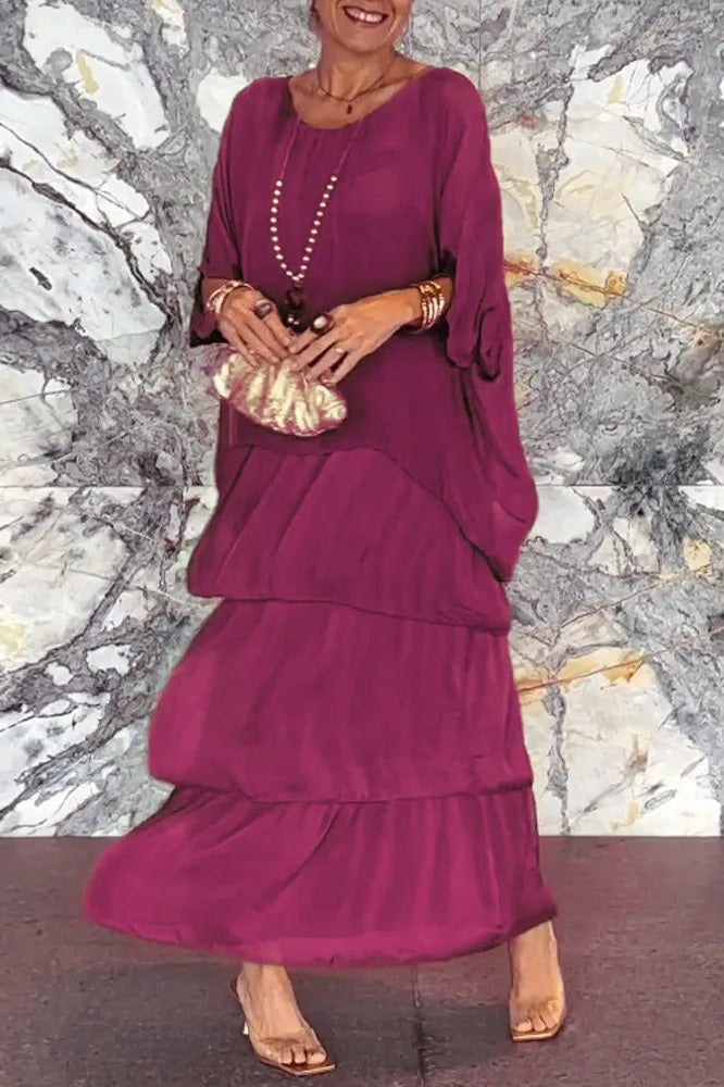 Vestido Camadas Nora - Escarlate