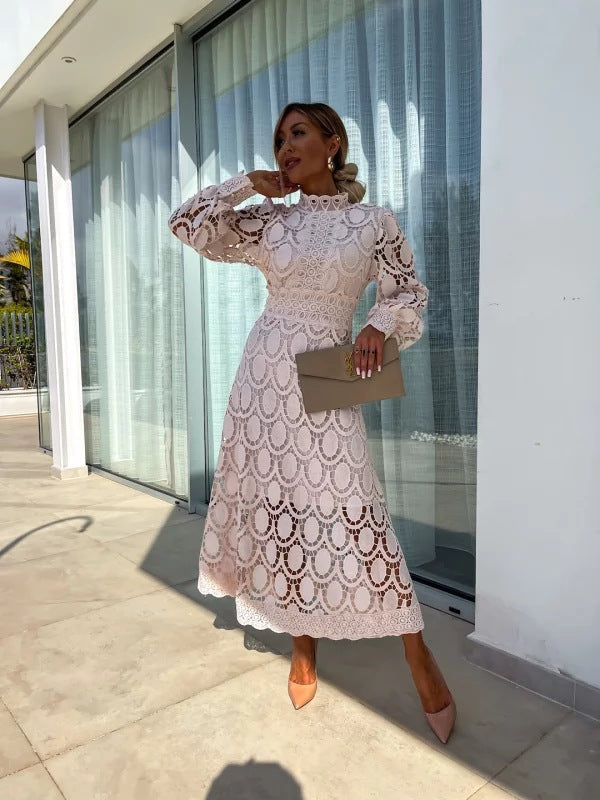 Georgia™ - Vestido Elegante de Renda Francesa