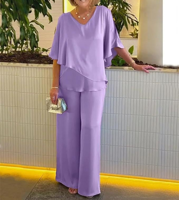 Martha - Conjunto confortável com pernas largas
