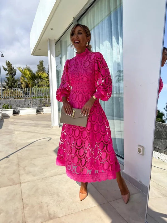 Georgia™ - Vestido Elegante de Renda Francesa