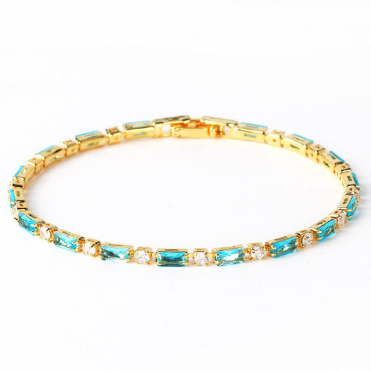 Pulseira Elegante de Turquesa Natural e Ouro