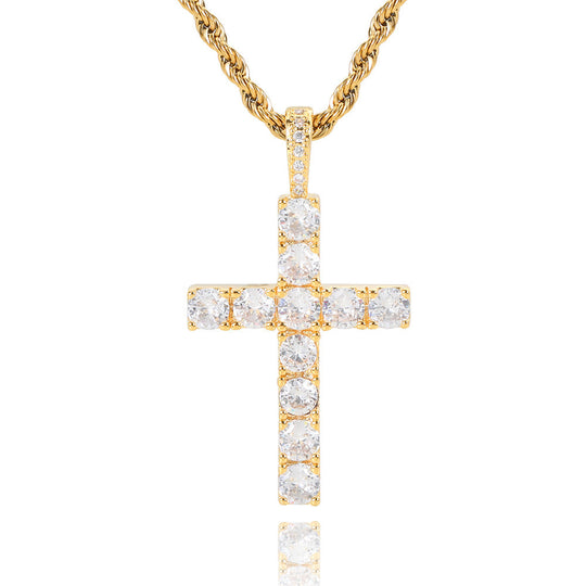 Colar Cruz Clássico Elegante em Ouro