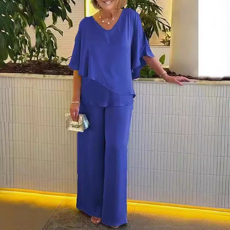 Martha - Conjunto confortável com pernas largas