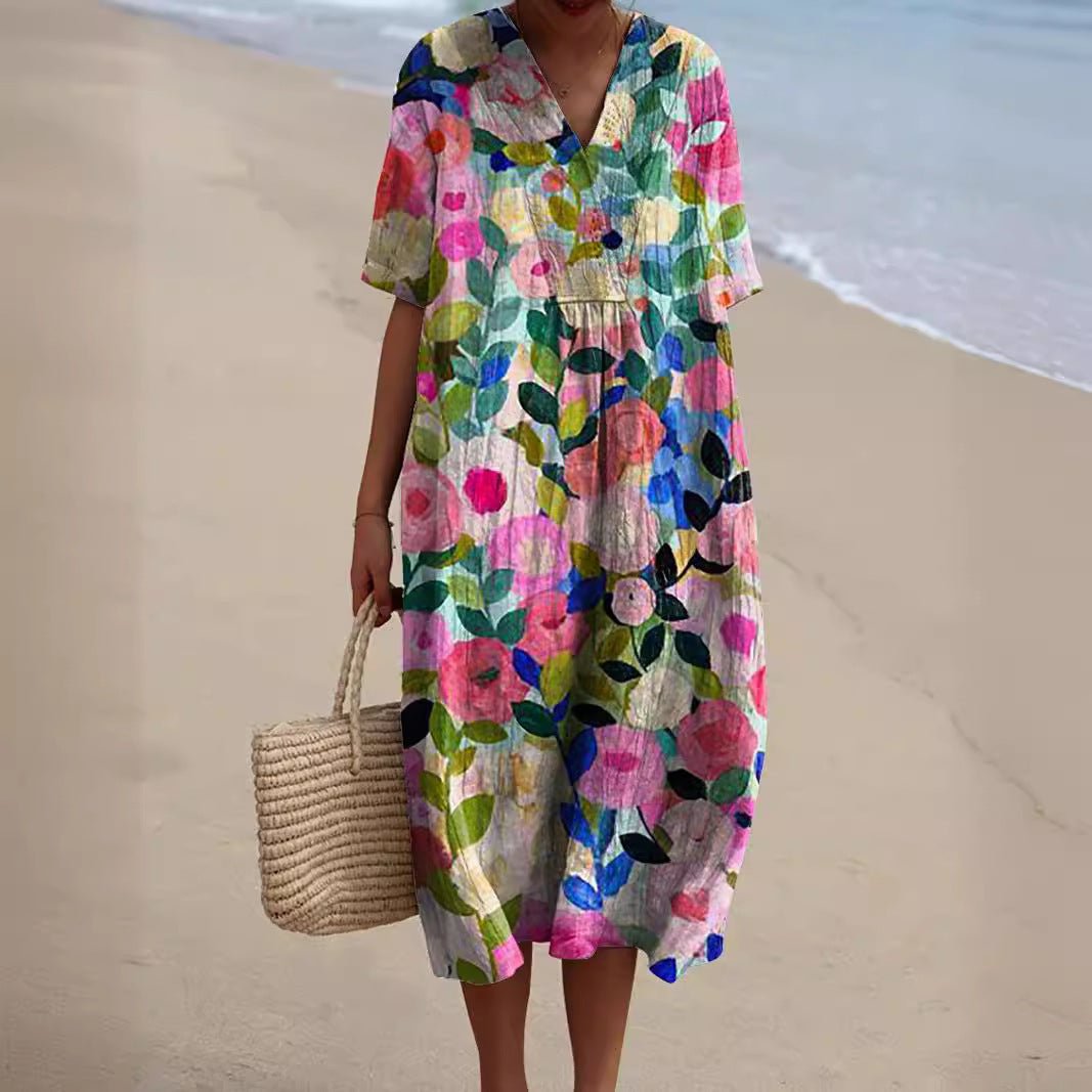 Luna - Vestido de Verão Floral Colorido