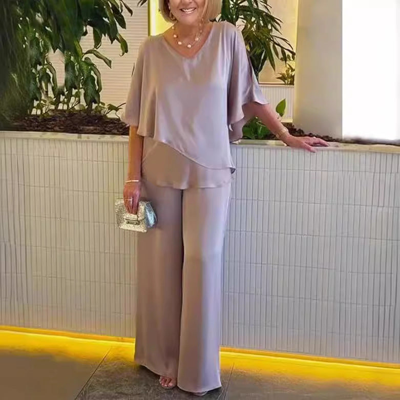 Martha - Conjunto confortável com pernas largas