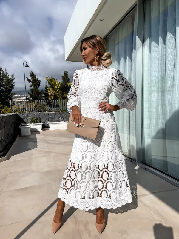 Georgia™ - Vestido Elegante de Renda Francesa