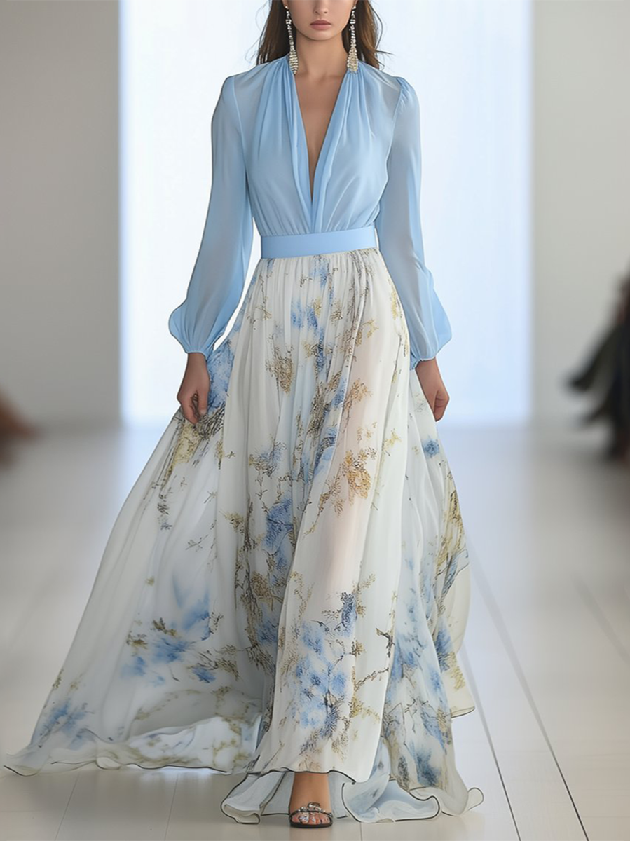 Abigail™ - Vestido Maxi com Estampa Floral Deslumbrante