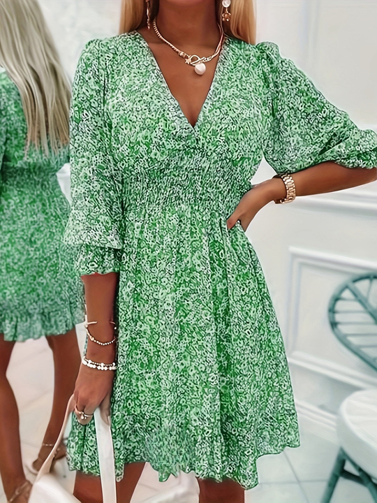 Evie | Vestido Mini Floral com Renda