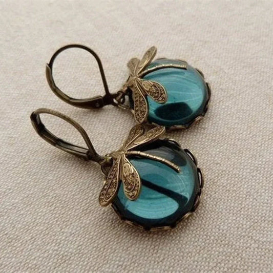Brincos Antigos de Libélula em Ouro